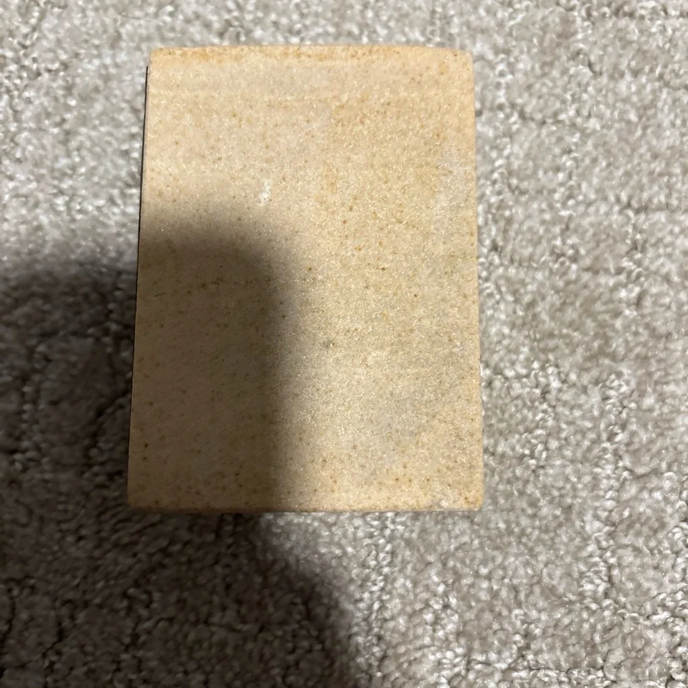 Indaba Cubic Candle Holder Sandstone 4x3x2”